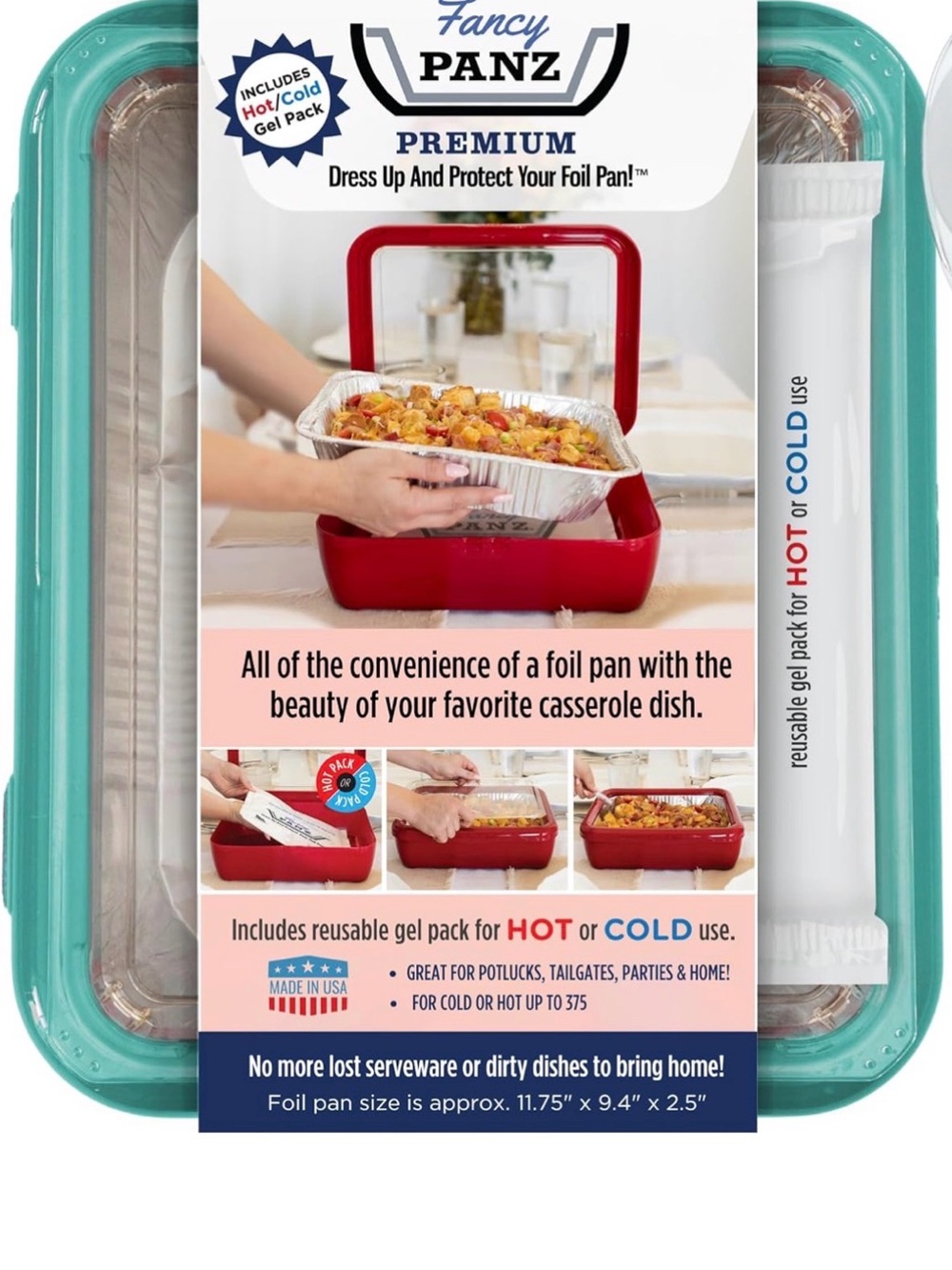 Aqua Party Foil Pan Cover - - Picture 4 of 4